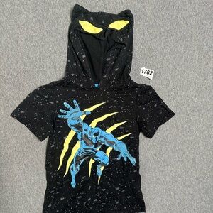 Black Marvel Black Panther Graphic Hooded Tee for Kids Size 6